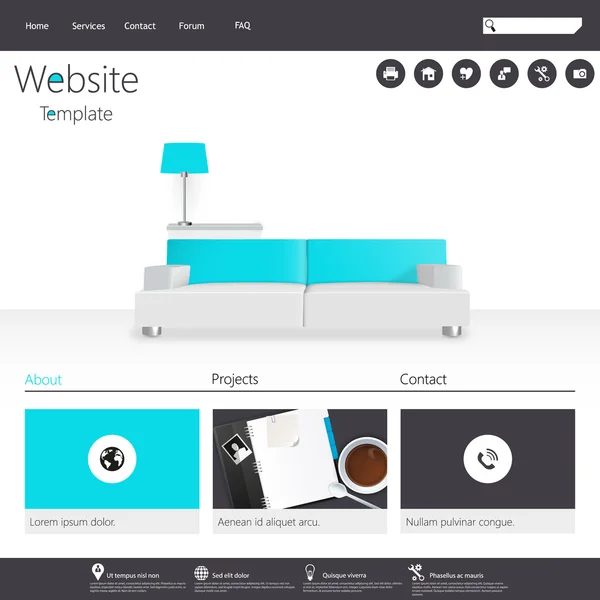 ウェブサイトのテンプレートデザイン — ストックベクタ