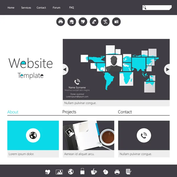 Website template ontwerp — Stockvector