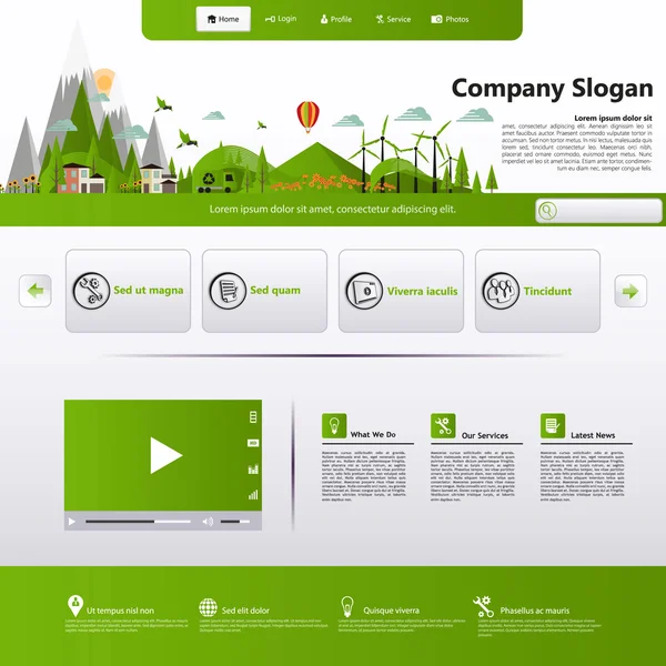 Design modello sito web — Vettoriale Stock