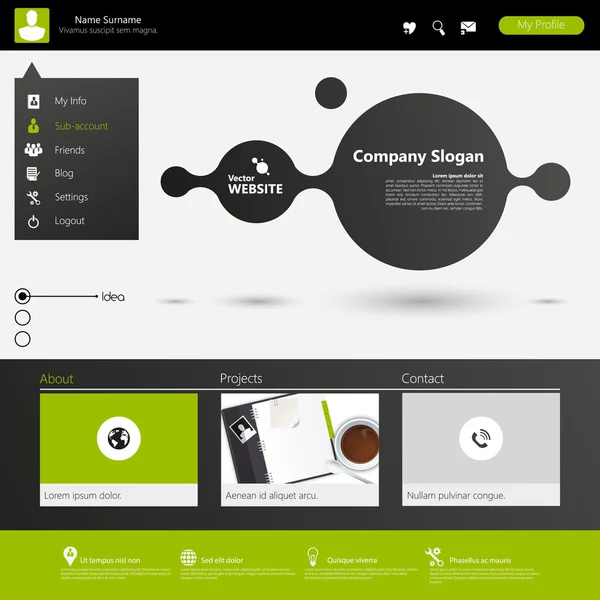 ウェブサイトのテンプレートデザイン — ストックベクタ