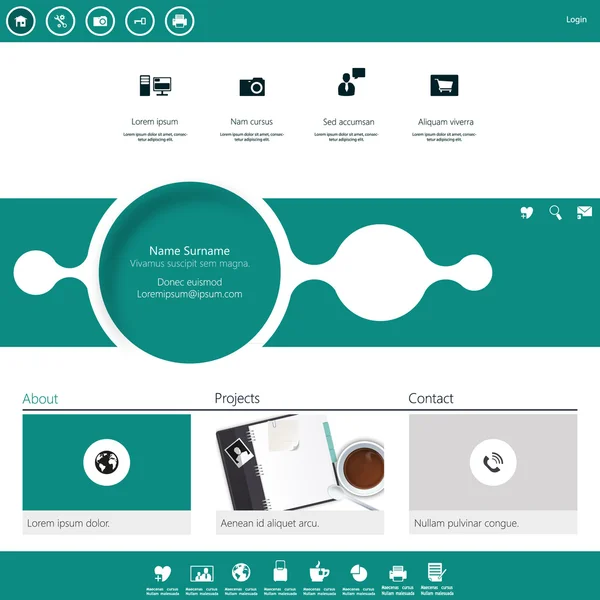 Utformning av webbplatsmall — Stock vektor