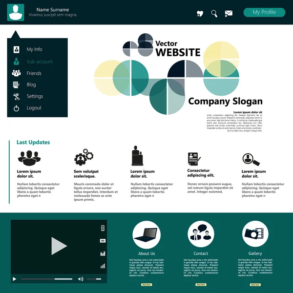 ウェブサイトのテンプレートデザイン — ストックベクタ