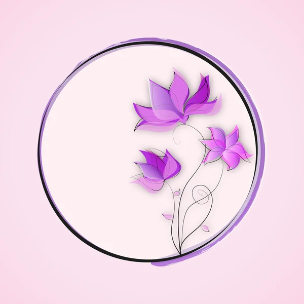 Vintage paarse bloemen — Stockvector
