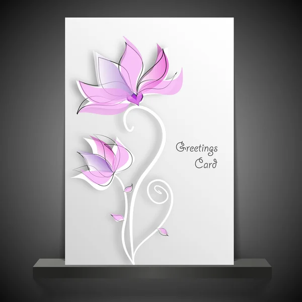 Tarjeta de felicitación flores vintage — Vector de stock