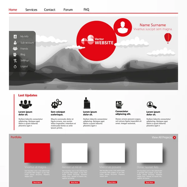 ウェブサイトのテンプレートデザイン — ストックベクタ