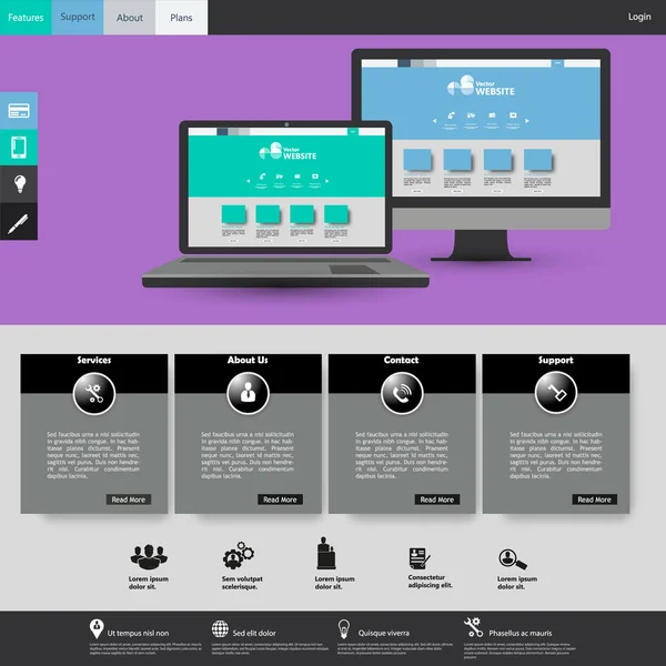 Diseño de plantilla web — Archivo Imágenes Vectoriales