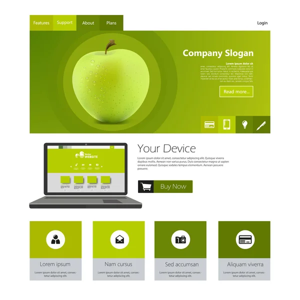 ウェブサイトのテンプレートデザイン — ストックベクタ
