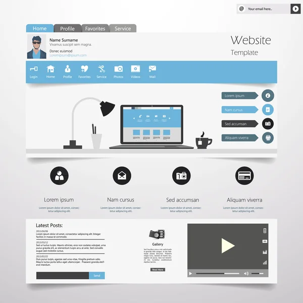 ウェブサイトのテンプレートデザイン — ストックベクタ