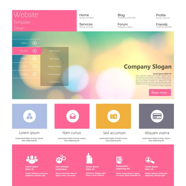 Website Template Design — Stock Vector