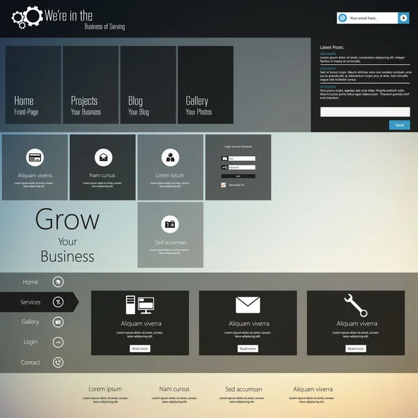 Website Template Design — Stock Vector