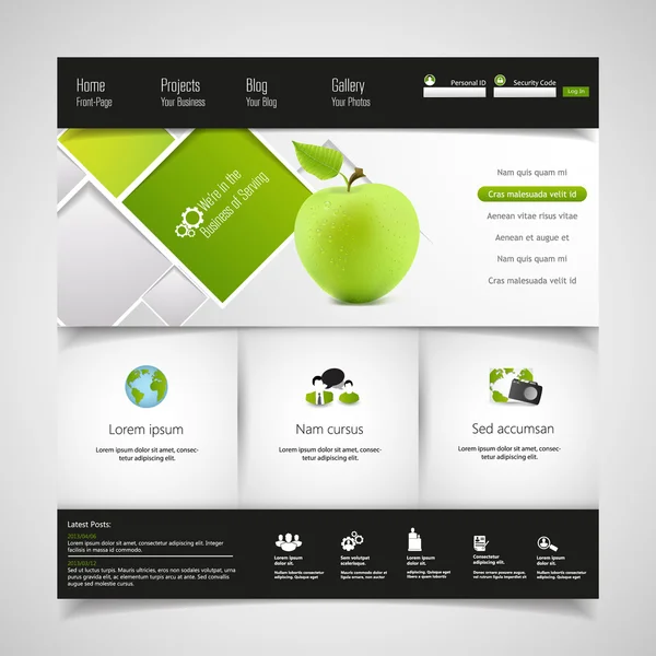 Eco Website Template Design — Stockvector