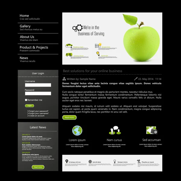 Modello di design del sito web Eco — Vettoriale Stock