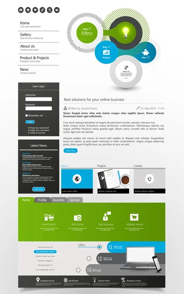 ウェブサイトのテンプレートデザイン — ストックベクタ