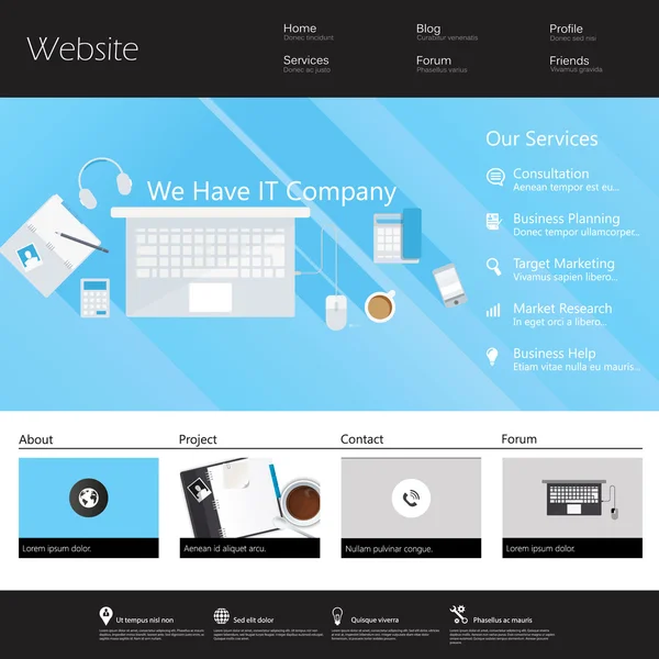 Website template ontwerp — Stockvector