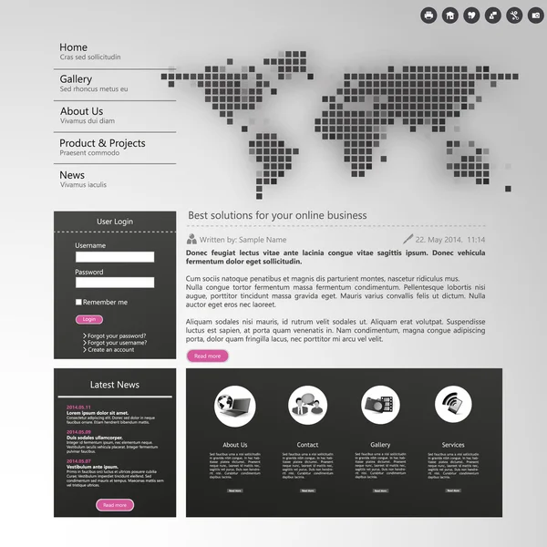 Website template ontwerp — Stockvector