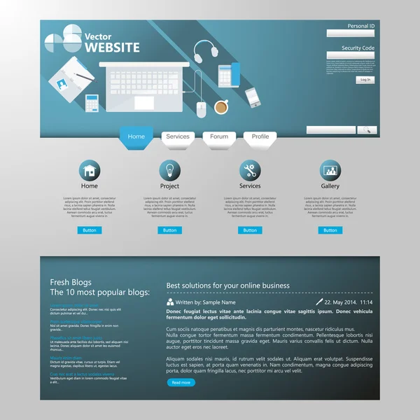 Design der Webseite — Stockvektor