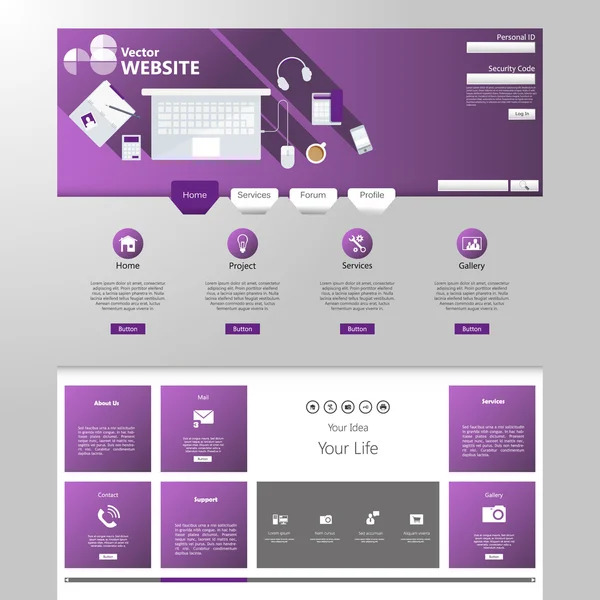 Design der Webseite — Stockvektor