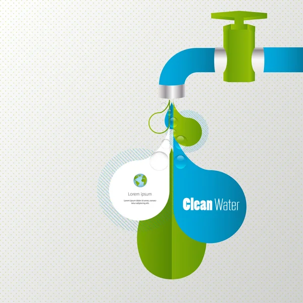 Eco agua grifo infografías — Vector de stock