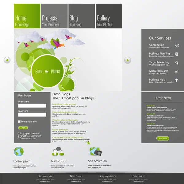 Eco webbplats mall Design — Stock vektor