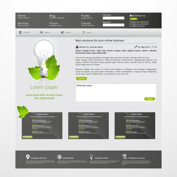 Diseño de plantilla de sitio web Eco — Archivo Imágenes Vectoriales