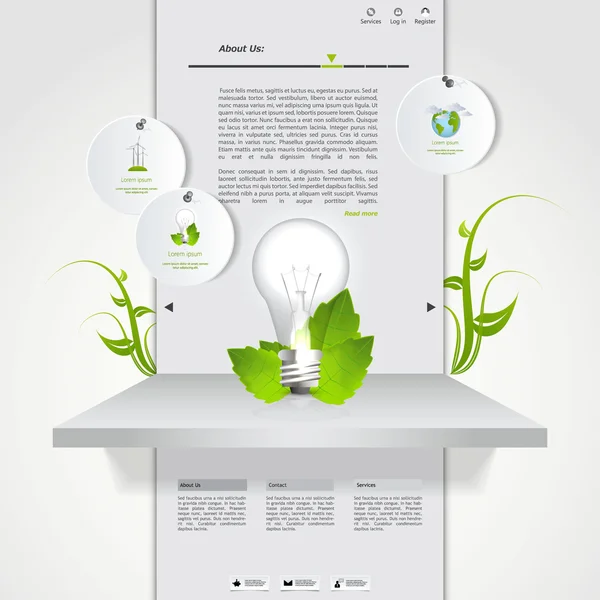Modello di design del sito web Eco — Vettoriale Stock
