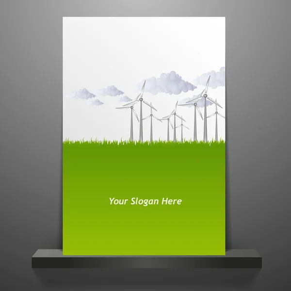 生态主题海报模板或企业的一面旗帜设计 — 图库矢量图片