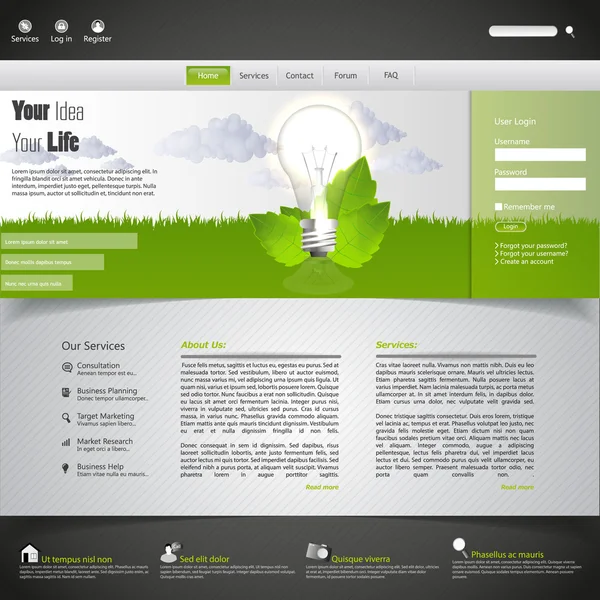 Design der Öko-Webseite — Stockvektor