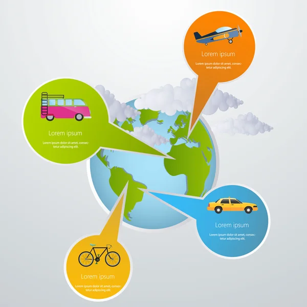 Infografik Reise Transport Elemente — Stockvektor