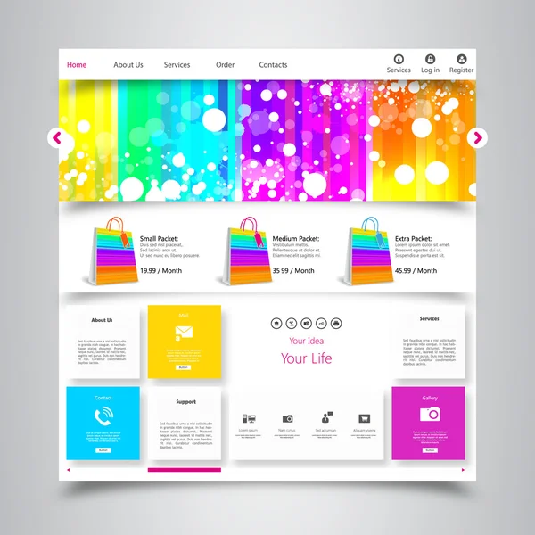 Web sitesi şablonu tasarımı — Stok Vektör