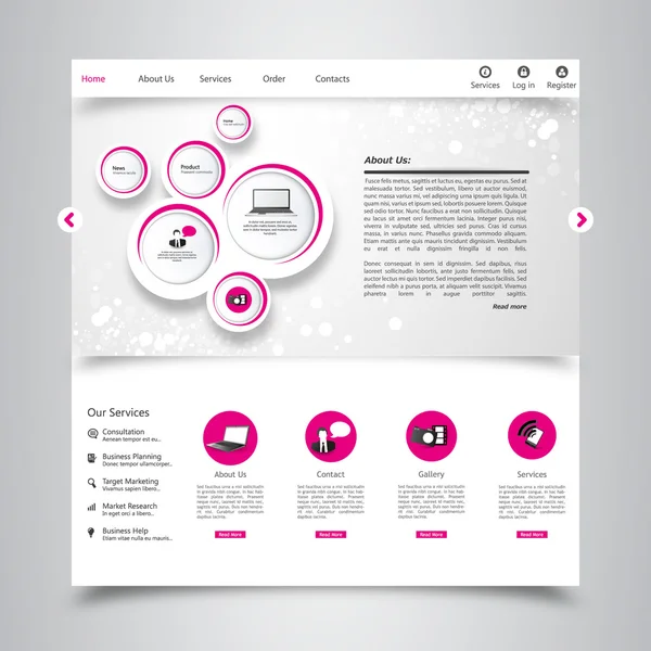 Web sitesi şablonu tasarımı — Stok Vektör