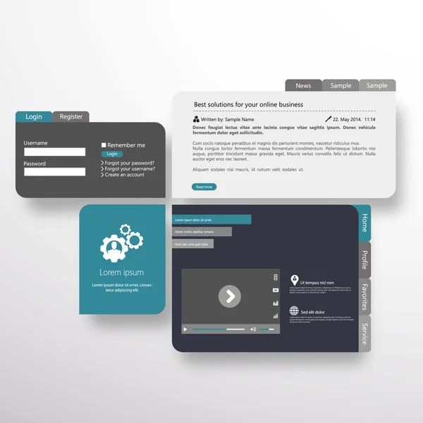 웹 템플릿 디자인 — 스톡 벡터