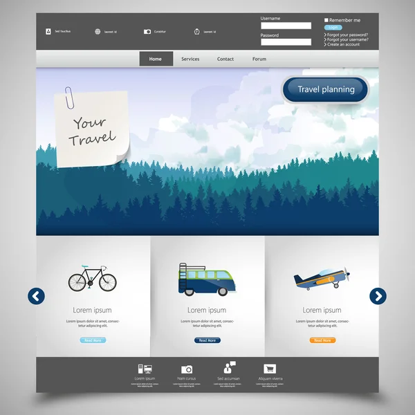Design de modelo de site — Vetor de Stock
