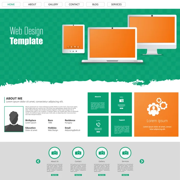 Website template ontwerp — Stockvector