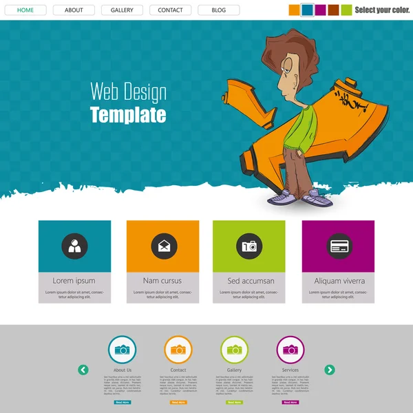 Design modello sito web — Vettoriale Stock