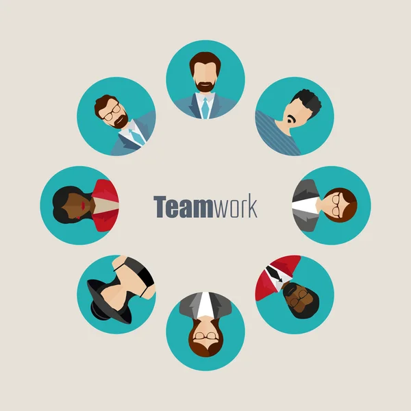 Flat teamwork, togetherness concept — Stock Vector