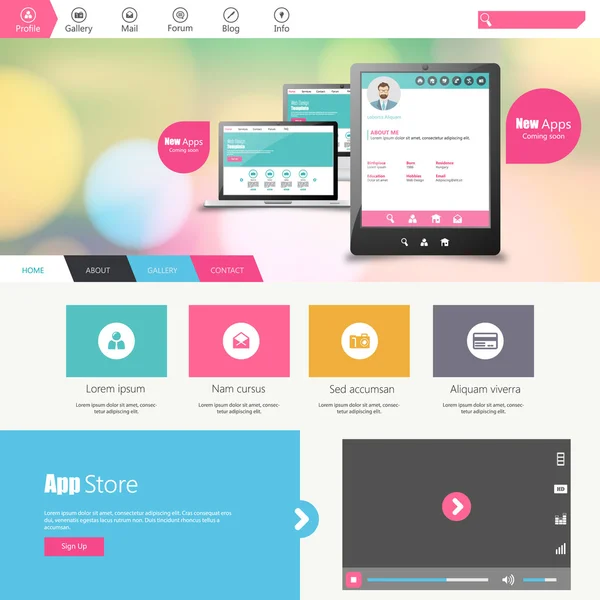 웹 템플릿 디자인 — 스톡 벡터