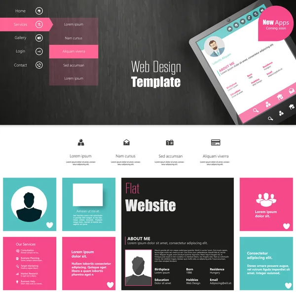 Website template ontwerp Vectorbeelden