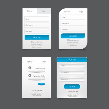 Temiz üye giriş Set tasarımı