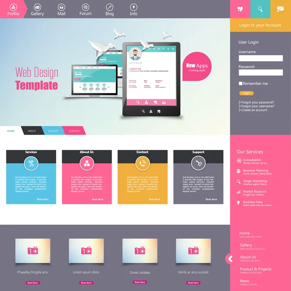 Website template ontwerp — Stockvector