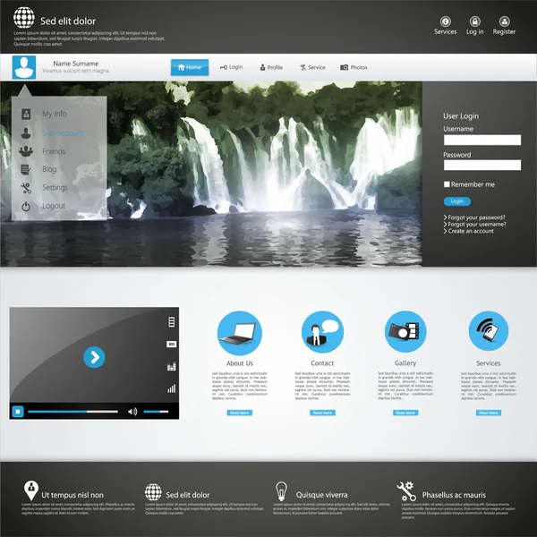 Website Template Design — Stock Vector