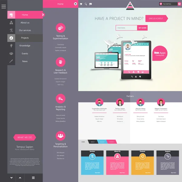 Design de modelo de site — Vetor de Stock
