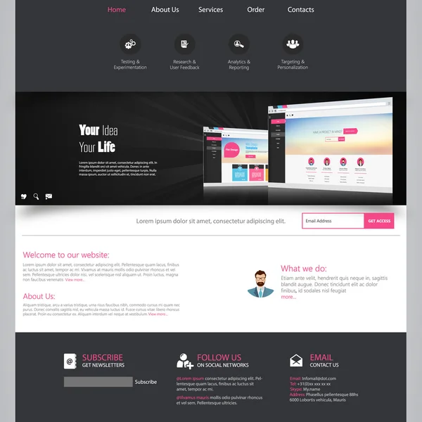 Website template ontwerp — Stockvector