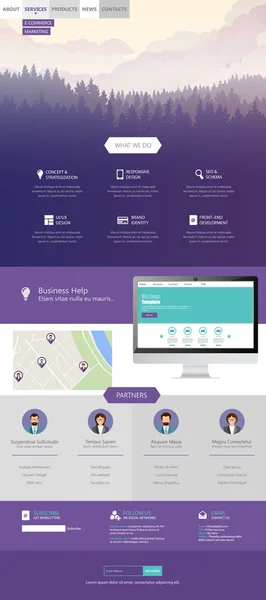 ウェブサイトのテンプレートデザイン — ストックベクタ