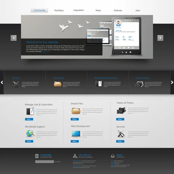 ウェブサイトのテンプレートデザイン — ストックベクタ