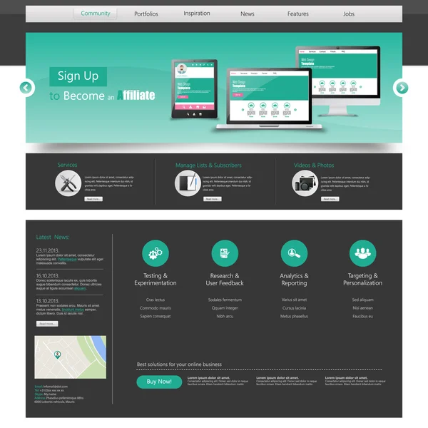 Website template ontwerp — Stockvector