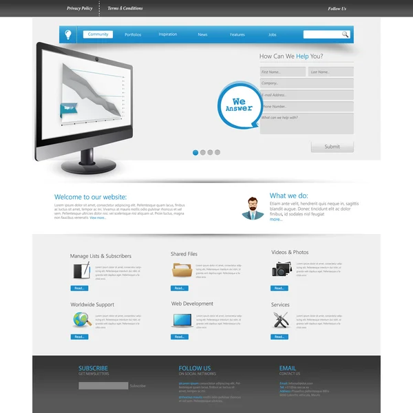 Utformning av webbplatsmall — Stock vektor