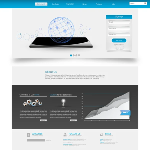 Design de modelo de site — Vetor de Stock