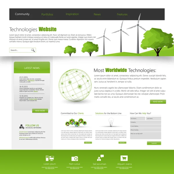 Modelo de site Eco — Vetor de Stock