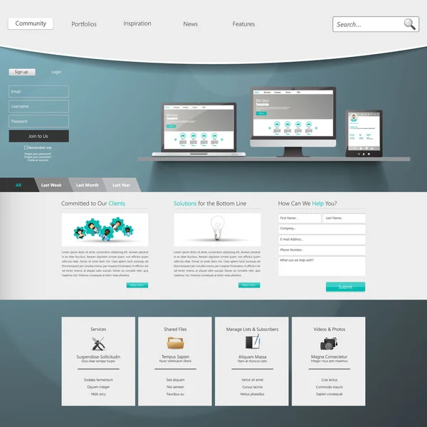 ウェブサイトのテンプレートデザイン — ストックベクタ
