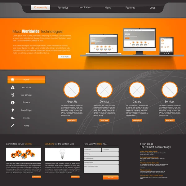 Utformning av webbplatsmall — Stock vektor
